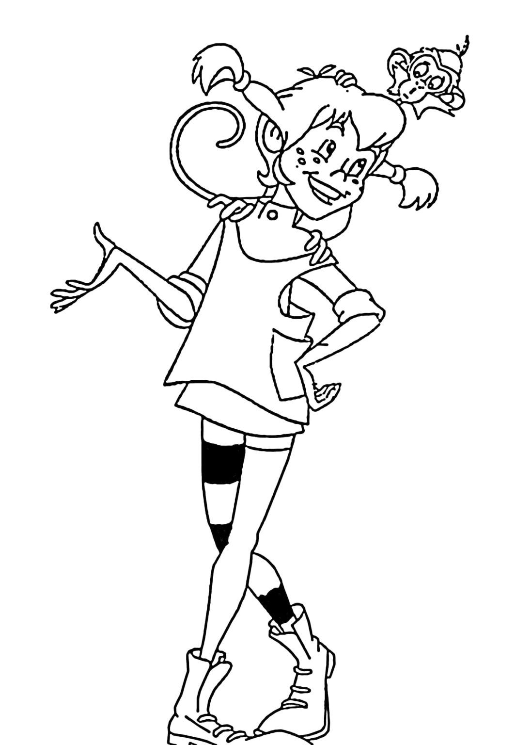 Çocuklar İçin Pippi Boyama Sayfaları 
