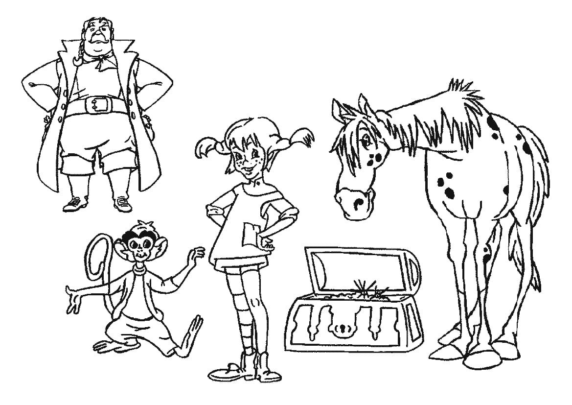Çocuklar İçin Pippi Boyama Sayfaları 
