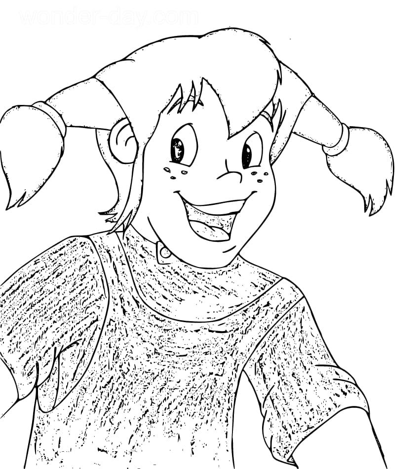 Çocuklar İçin Pippi Boyama Sayfaları 