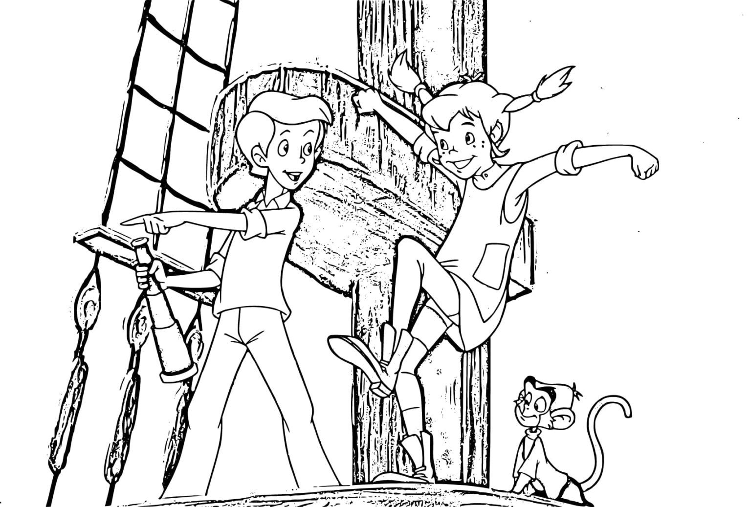Çocuklar İçin Pippi Boyama Sayfaları 