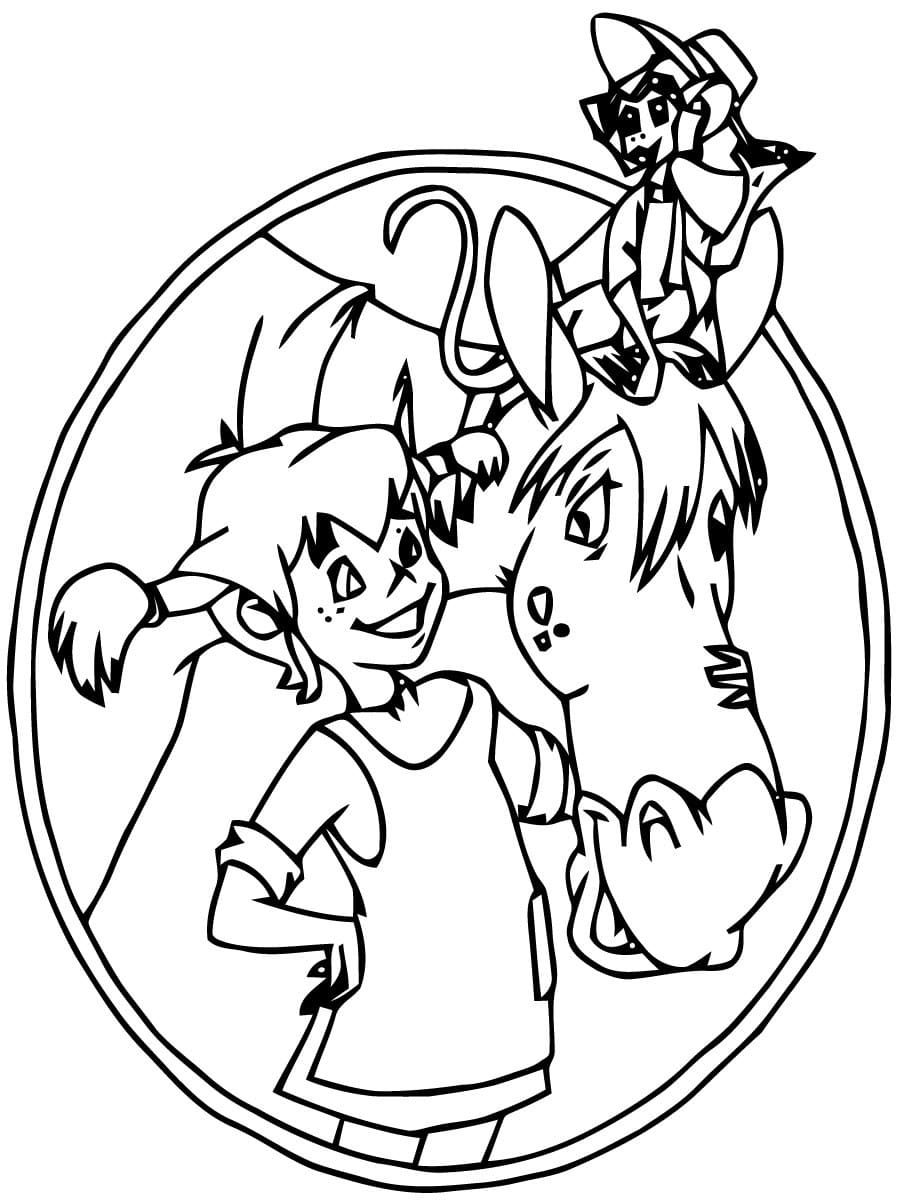 Çocuklar İçin Pippi Boyama Sayfaları 