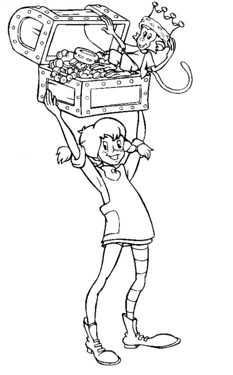 Çocuklar İçin Pippi Boyama Sayfaları 