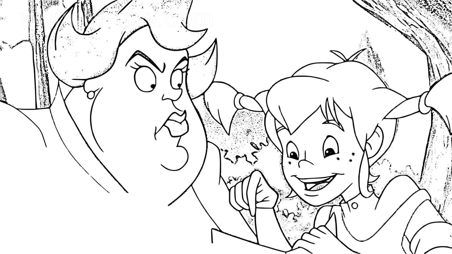 Çocuklar İçin Pippi Boyama Sayfaları 