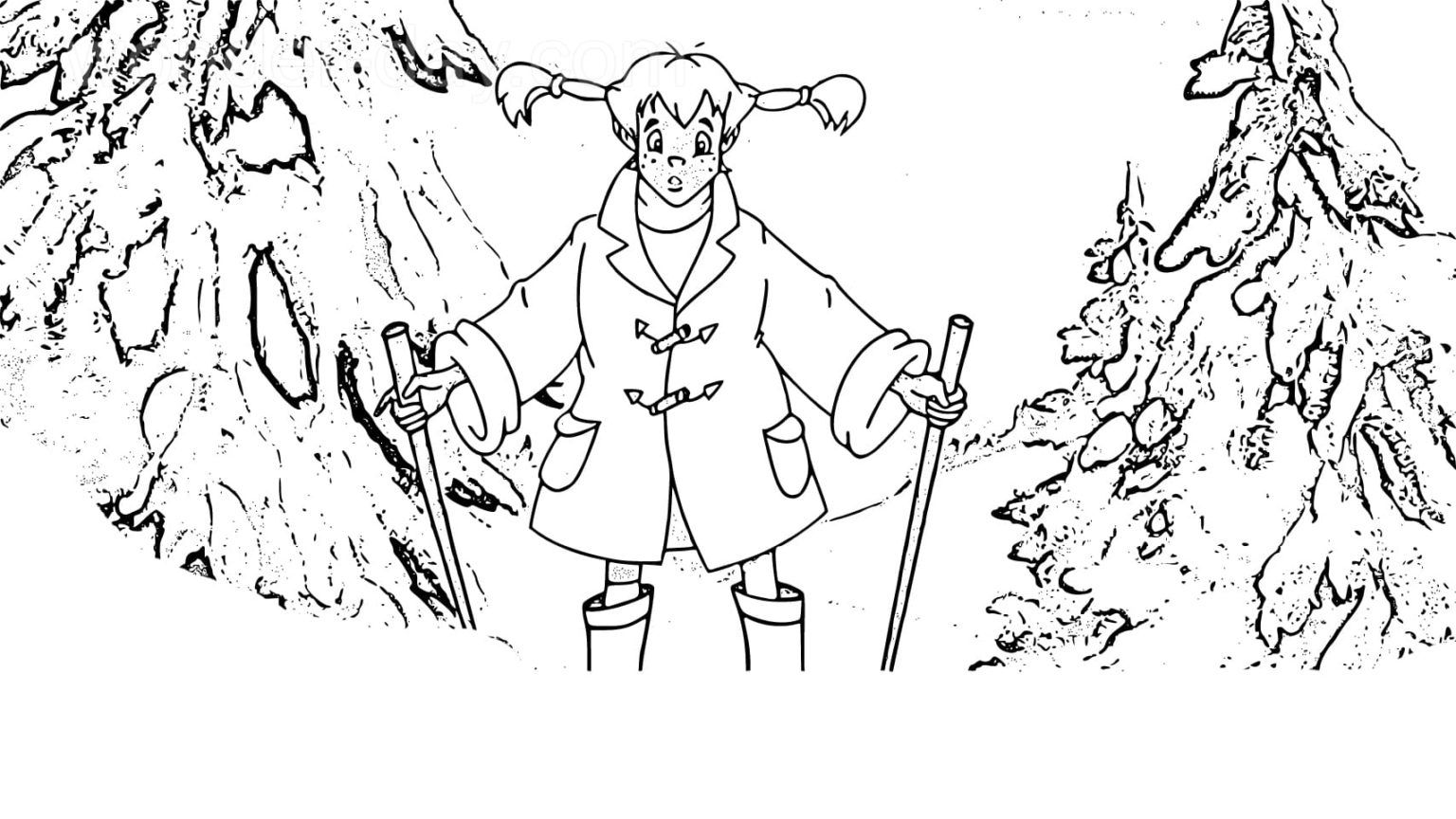 Çocuklar İçin Pippi Boyama Sayfaları 