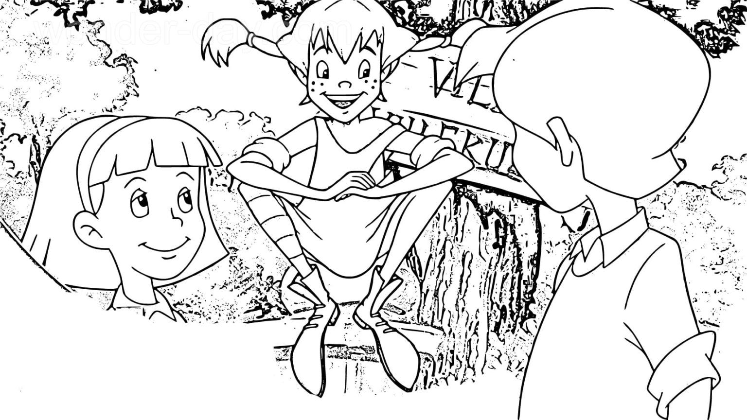 Çocuklar İçin Pippi Boyama Sayfaları 