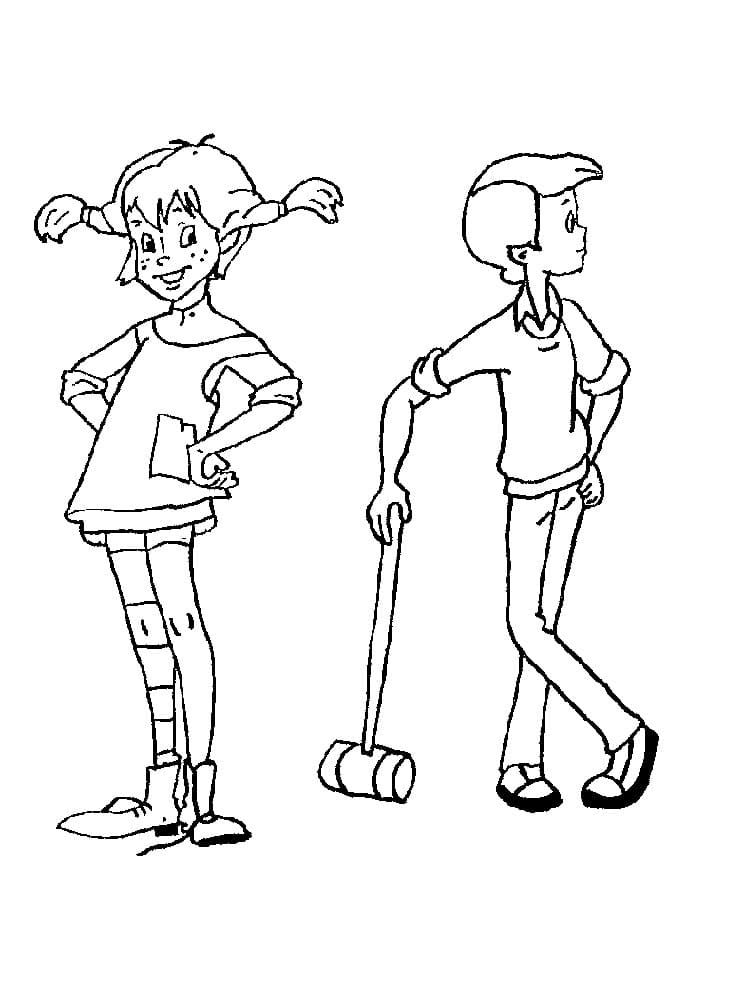 Çocuklar İçin Pippi Boyama Sayfaları 