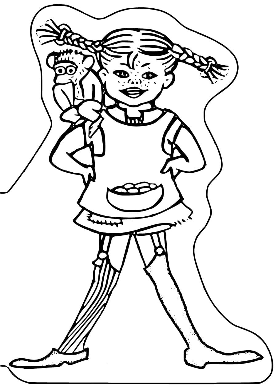 Çocuklar İçin Pippi Boyama Sayfaları 