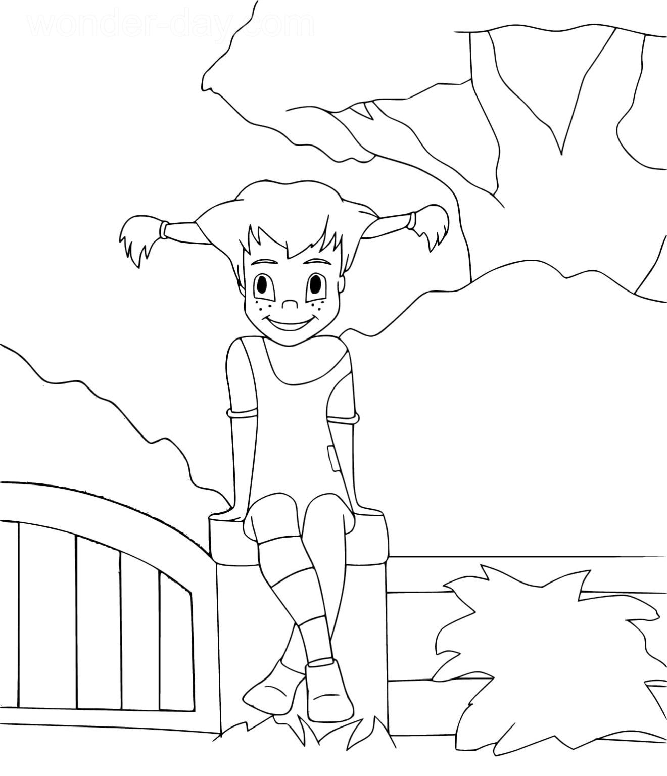 Çocuklar İçin Pippi Boyama Sayfaları 