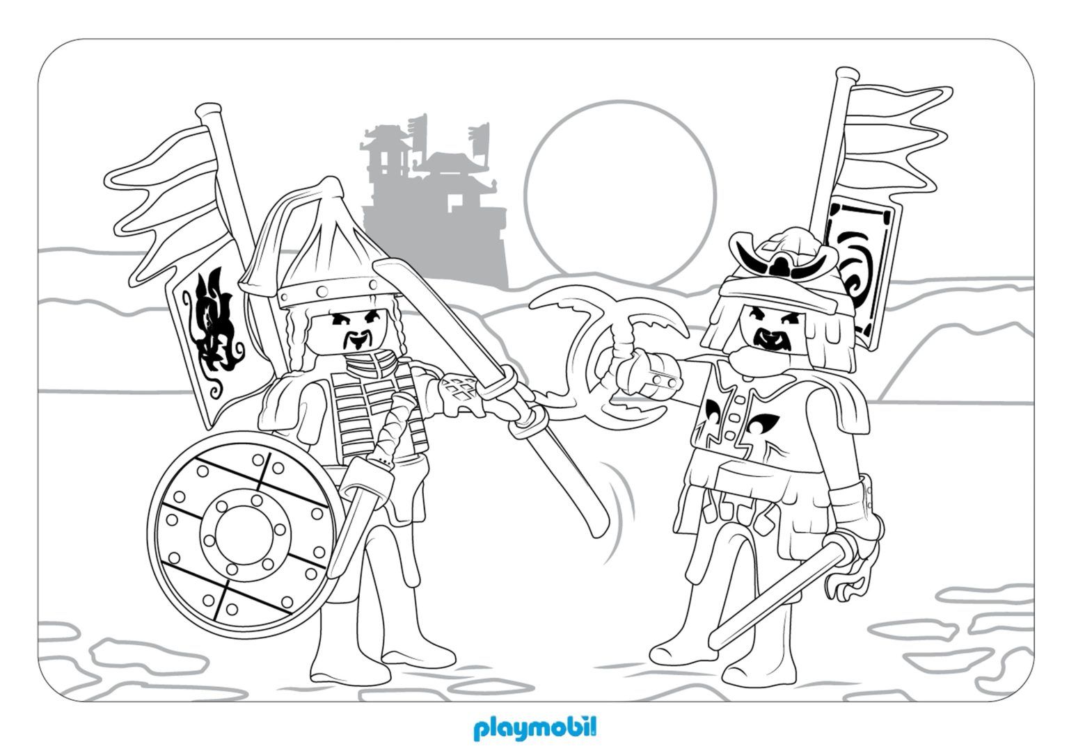 Çocuklar İçin Play Mobil Boyama Sayfaları 