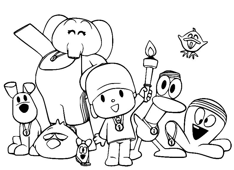 Çocuklar İçin Pocoyo Boyama Sayfaları 