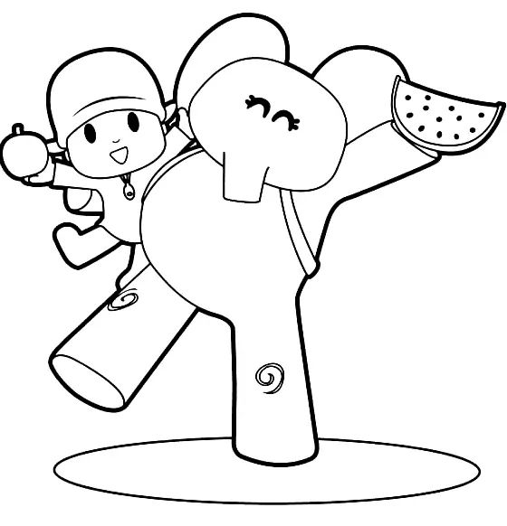 Çocuklar İçin Pocoyo Boyama Sayfaları 