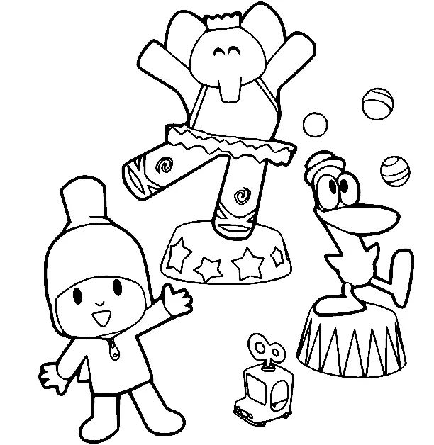 Çocuklar İçin Pocoyo Boyama Sayfaları 
