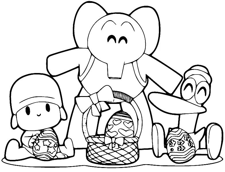 Çocuklar İçin Pocoyo Boyama Sayfaları 