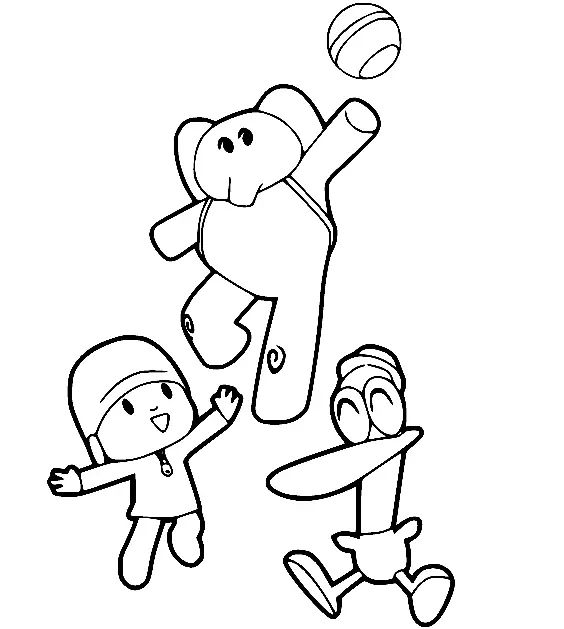 Çocuklar İçin Pocoyo Boyama Sayfaları 