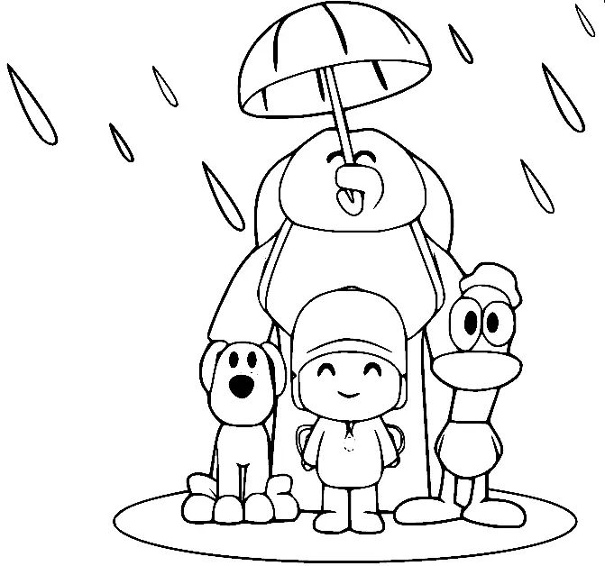 Çocuklar İçin Pocoyo Boyama Sayfaları 