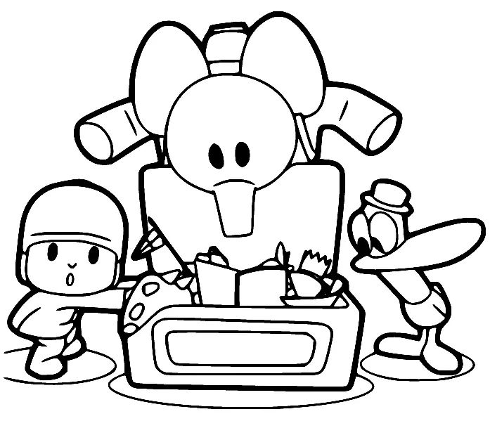 Çocuklar İçin Pocoyo Boyama Sayfaları 