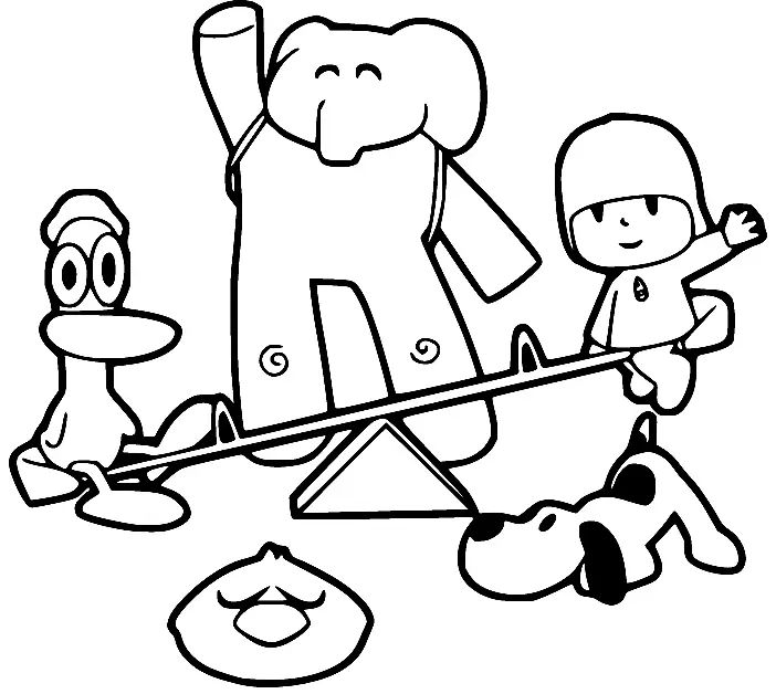 Çocuklar İçin Pocoyo Boyama Sayfaları 