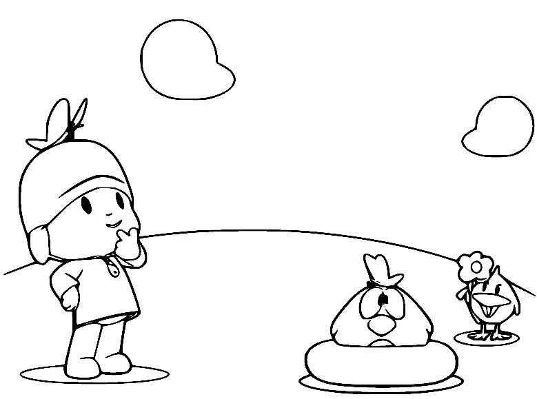 Çocuklar İçin Pocoyo Boyama Sayfaları 