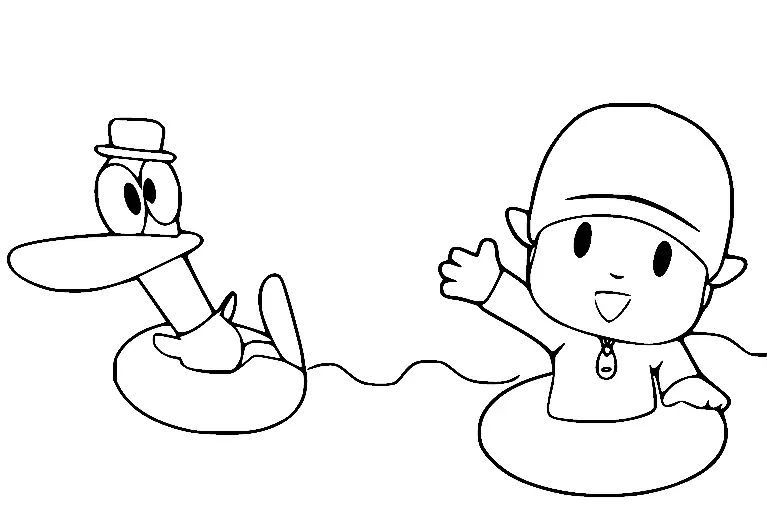 Çocuklar İçin Pocoyo Boyama Sayfaları 