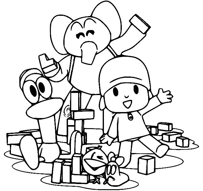 Çocuklar İçin Pocoyo Boyama Sayfaları 