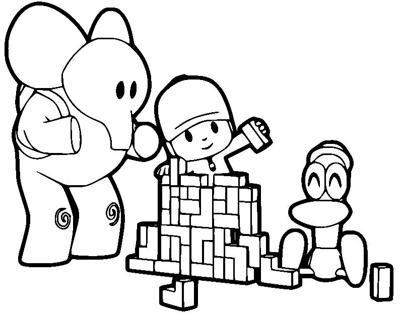 Çocuklar İçin Pocoyo Boyama Sayfaları 