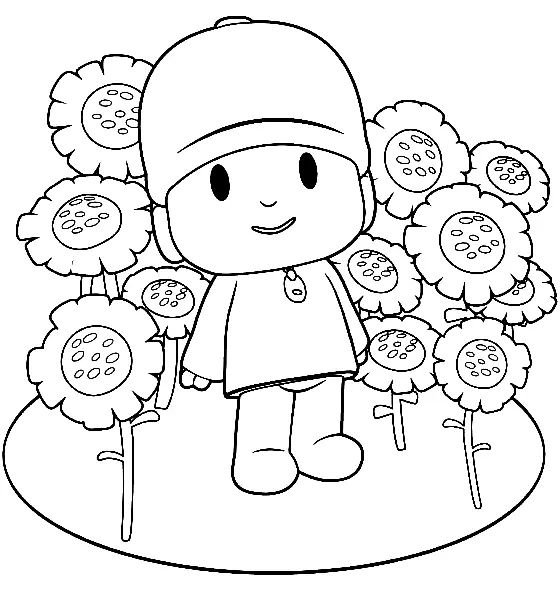 Çocuklar İçin Pocoyo Boyama Sayfaları 