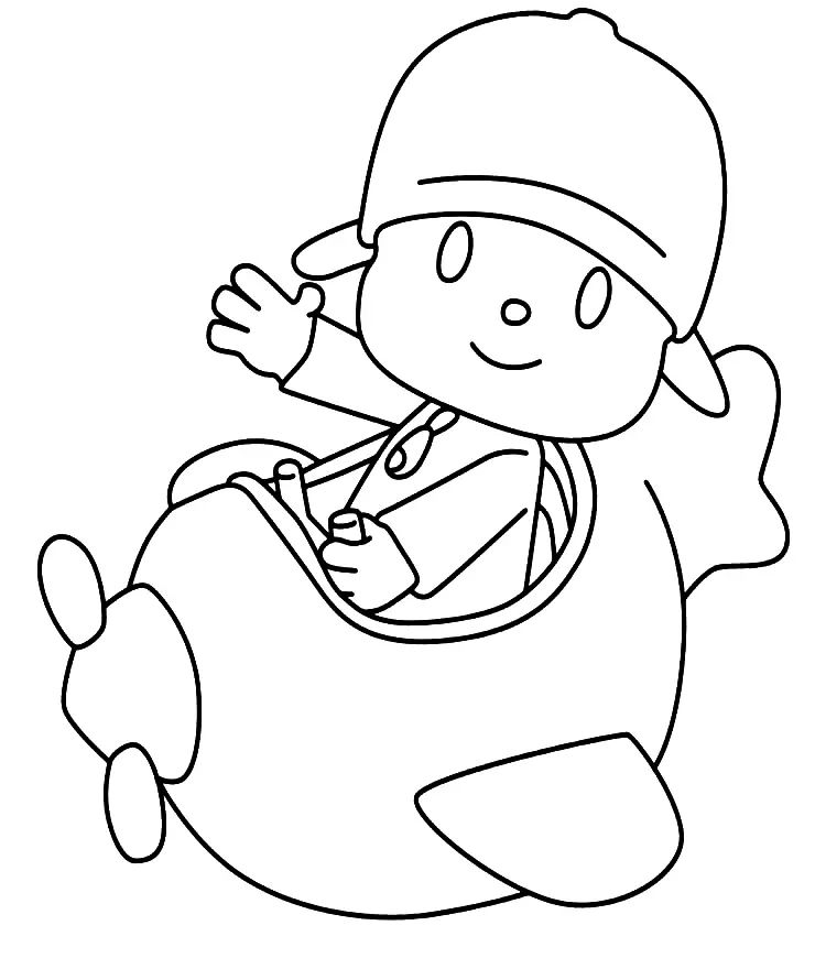 Çocuklar İçin Pocoyo Boyama Sayfaları 