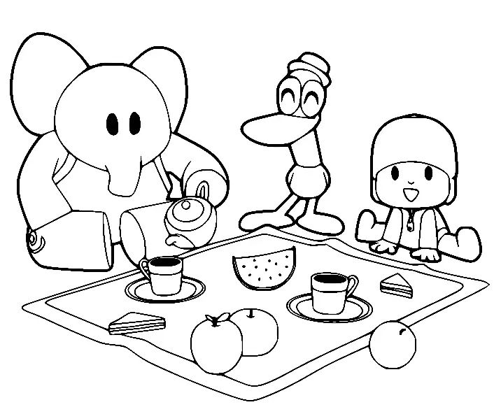 Çocuklar İçin Pocoyo Boyama Sayfaları 