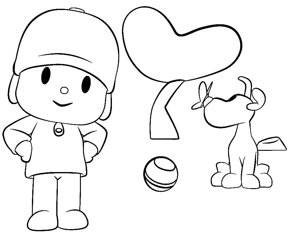 Çocuklar İçin Pocoyo Boyama Sayfaları 