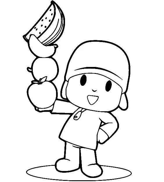 Çocuklar İçin Pocoyo Boyama Sayfaları 