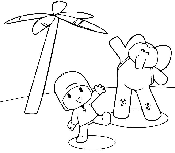 Çocuklar İçin Pocoyo Boyama Sayfaları 
