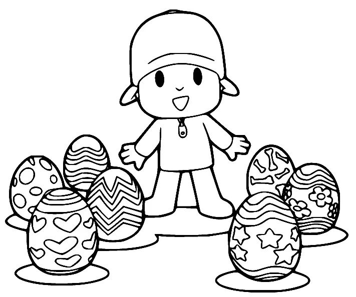 Çocuklar İçin Pocoyo Boyama Sayfaları 