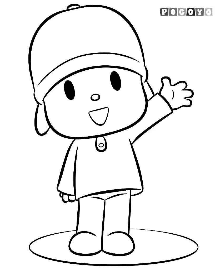 Çocuklar İçin Pocoyo Boyama Sayfaları 