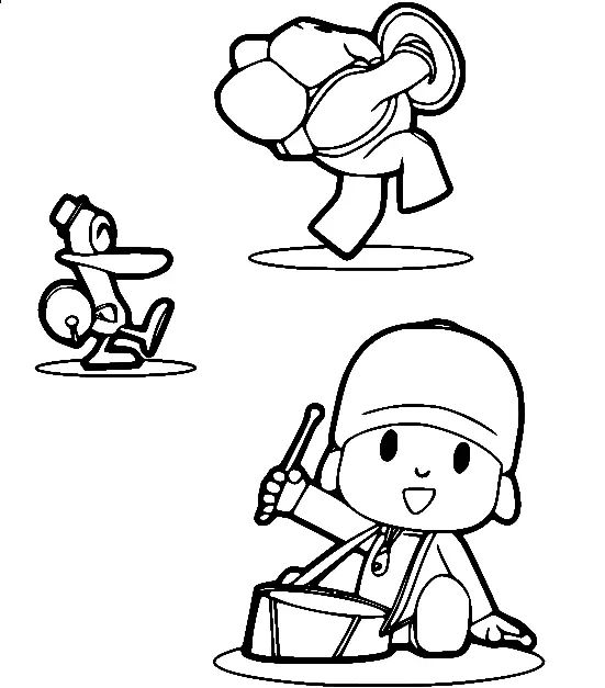 Çocuklar İçin Pocoyo Boyama Sayfaları 
