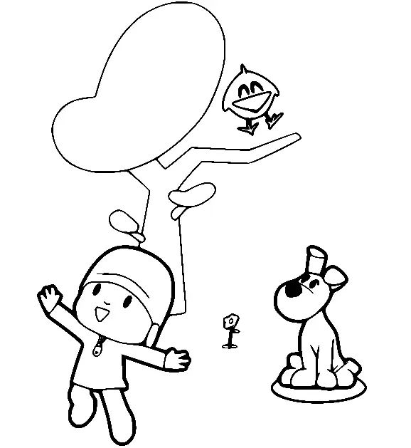 Çocuklar İçin Pocoyo Boyama Sayfaları 