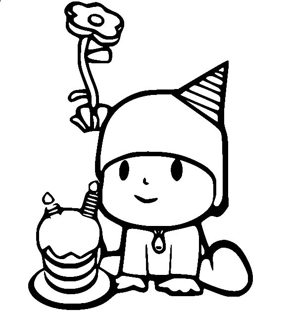 Çocuklar İçin Pocoyo Boyama Sayfaları 
