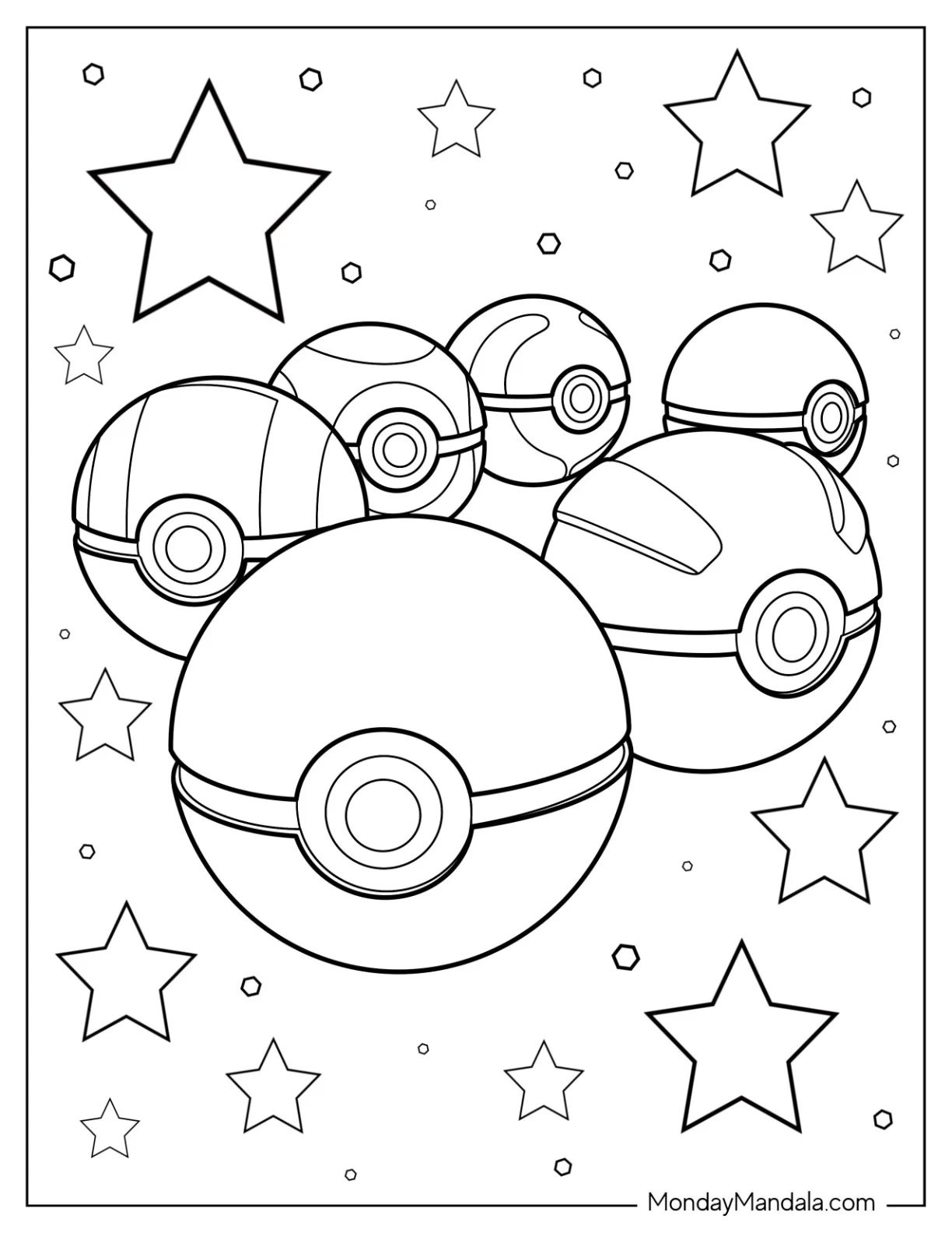 Çocuklar İçin Pokeball Boyama Sayfaları 