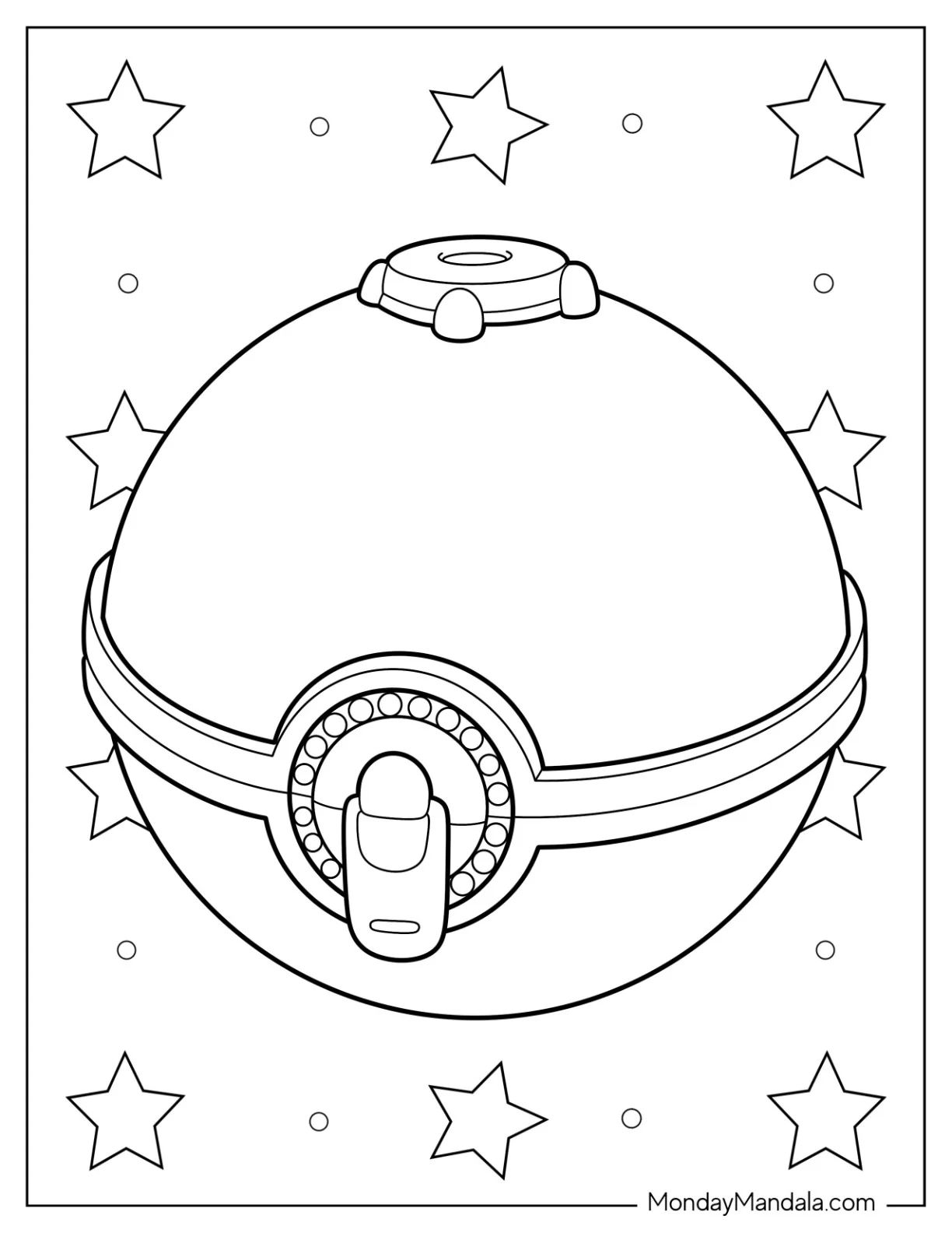 Çocuklar İçin Pokeball Boyama Sayfaları 
