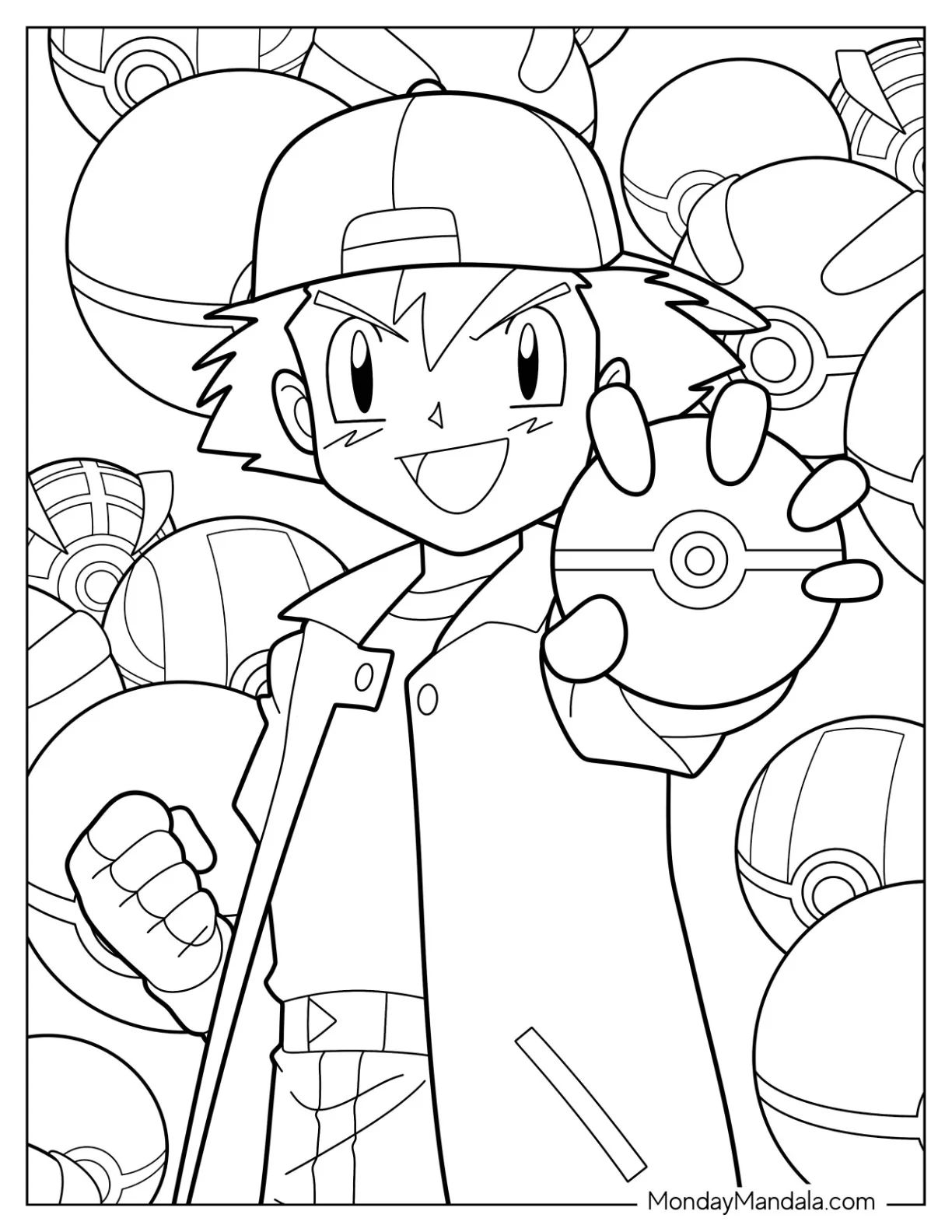 Çocuklar İçin Pokeball Boyama Sayfaları 