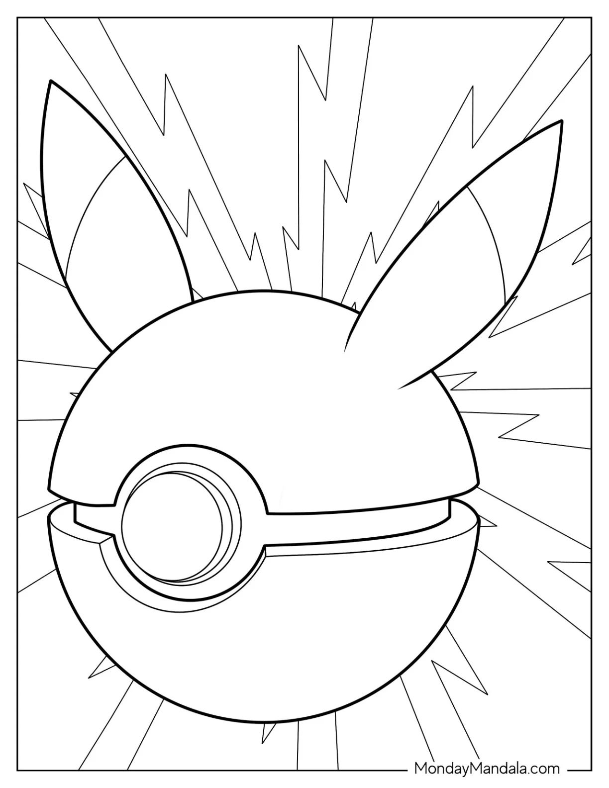 Çocuklar İçin Pokeball Boyama Sayfaları 