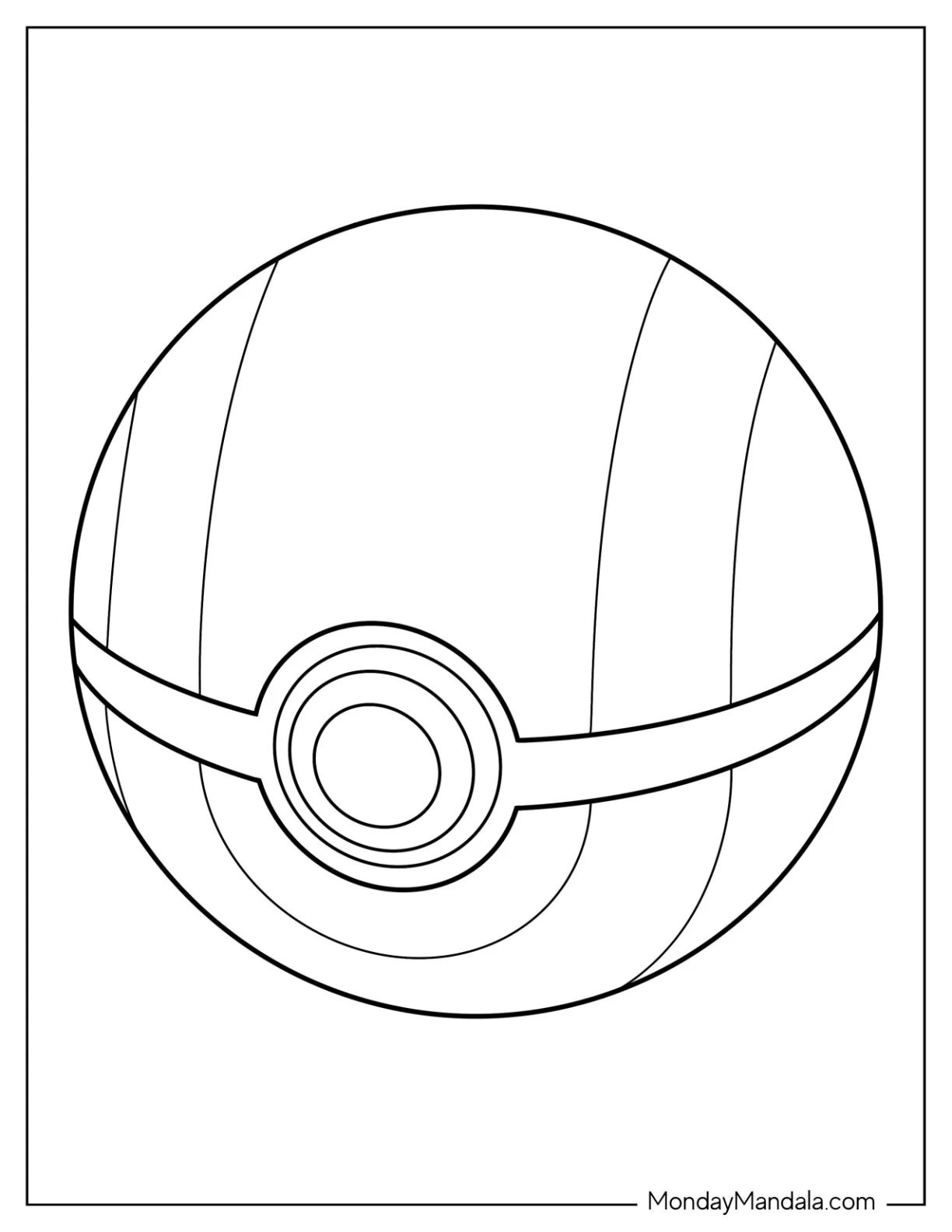Çocuklar İçin Pokeball Boyama Sayfaları 