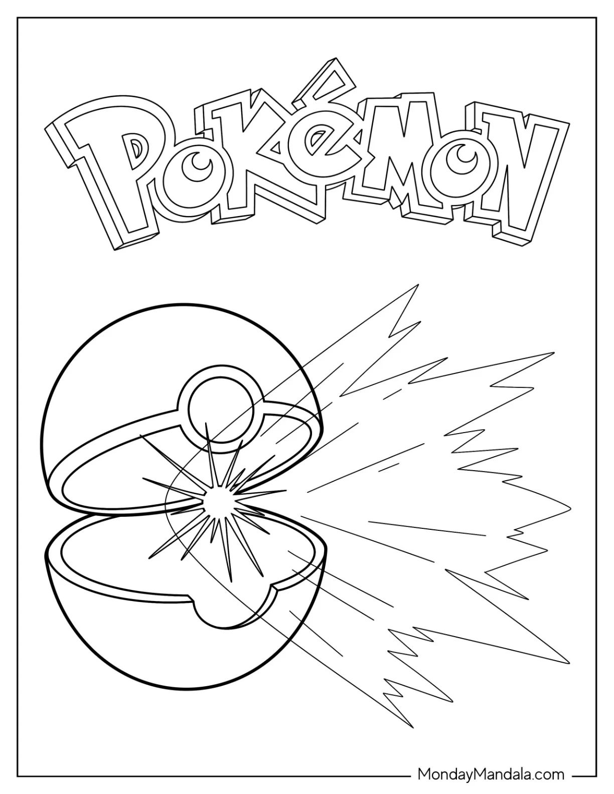 Çocuklar İçin Pokeball Boyama Sayfaları 