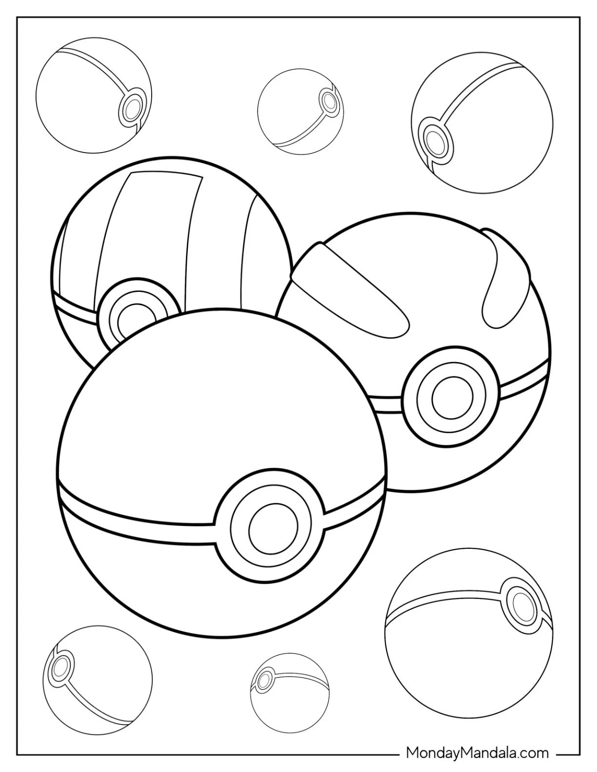 Çocuklar İçin Pokeball Boyama Sayfaları 