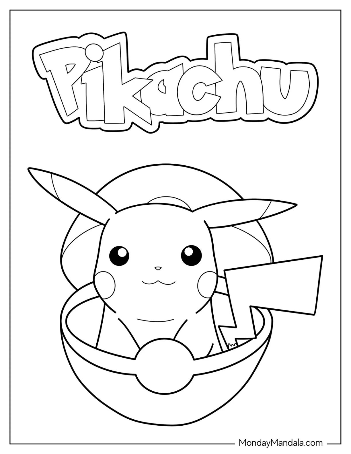 Çocuklar İçin Pokeball Boyama Sayfaları 