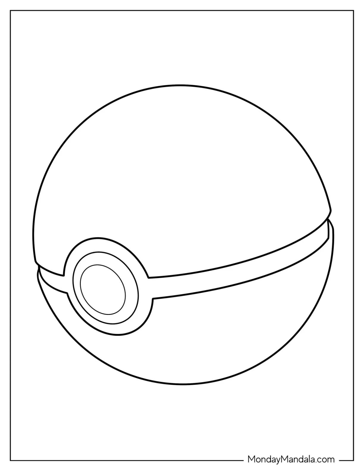 Çocuklar İçin Pokeball Boyama Sayfaları 
