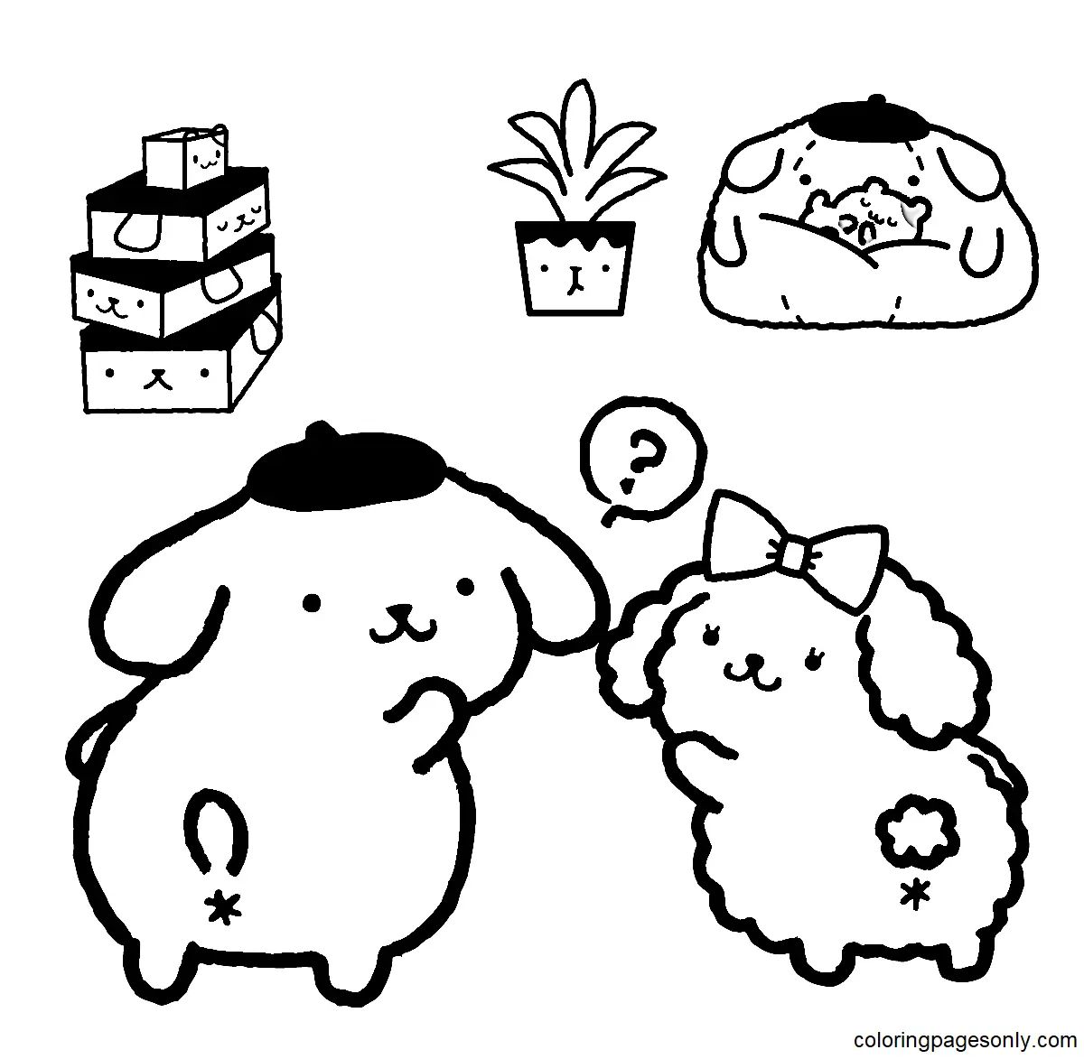 Çocuklar İçin Pompompurin Boyama Sayfaları 