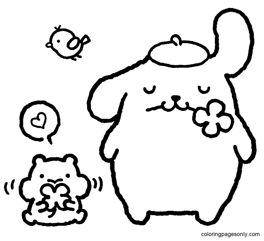 Çocuklar İçin Pompompurin Boyama Sayfaları 