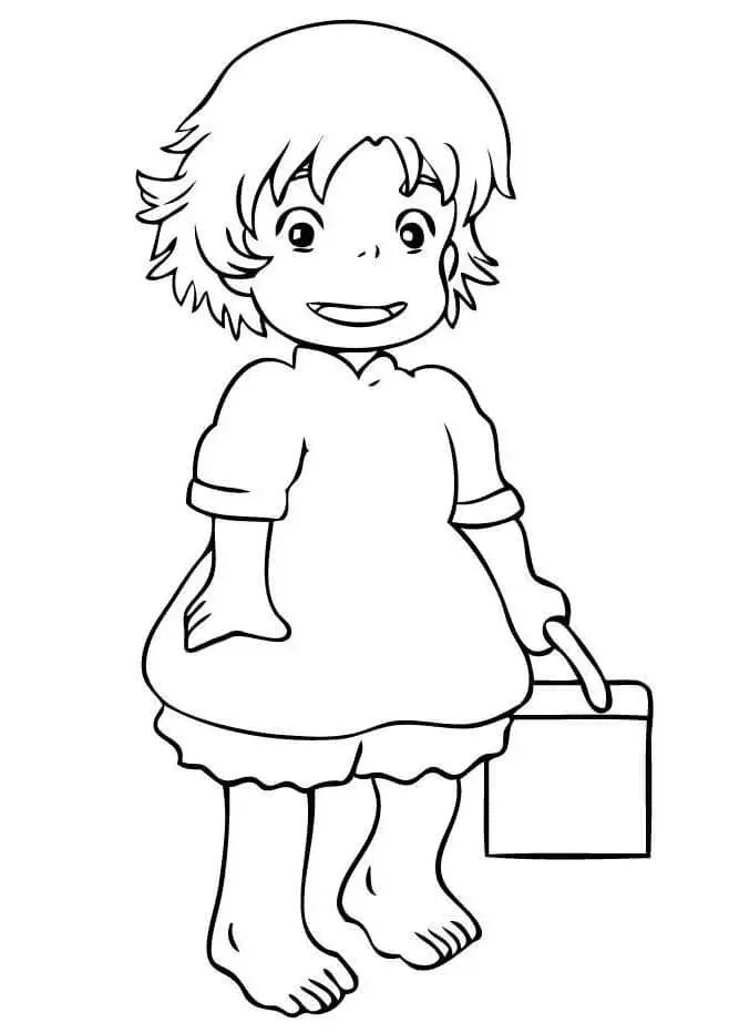 Çocuklar İçin Ponyo Boyama Sayfaları 