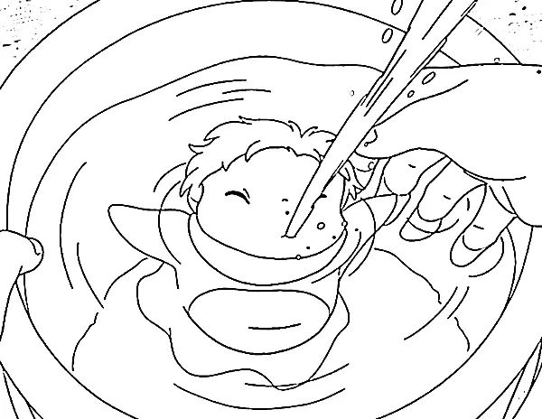 Çocuklar İçin Ponyo Boyama Sayfaları 