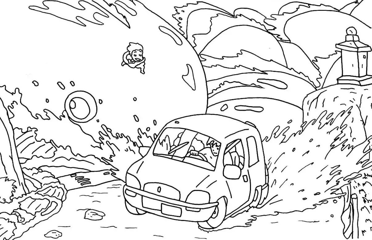 Çocuklar İçin Ponyo Boyama Sayfaları 